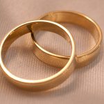 elevated gold band ring